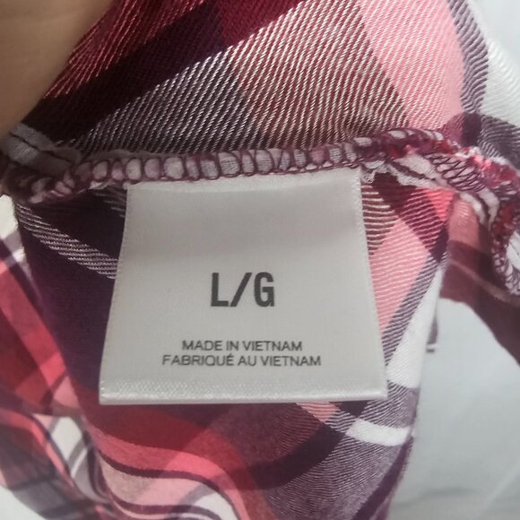 Express Flannel Tunic Plaid Purple Casual Punk Grunge L - Picture 8 of 10